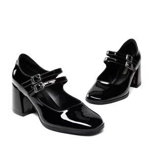 Dream Pairs Women's/Girl's Square Toe Mary Janes Chunky Mid-Heel Pump Shoes